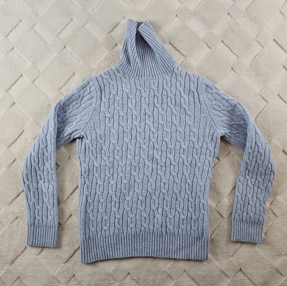 Brooks Brothers Turtle Neck Cable Knit Sweater Womens Small Wool Blend